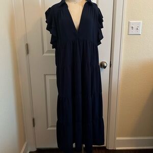 Umgee tiered navy blue dress